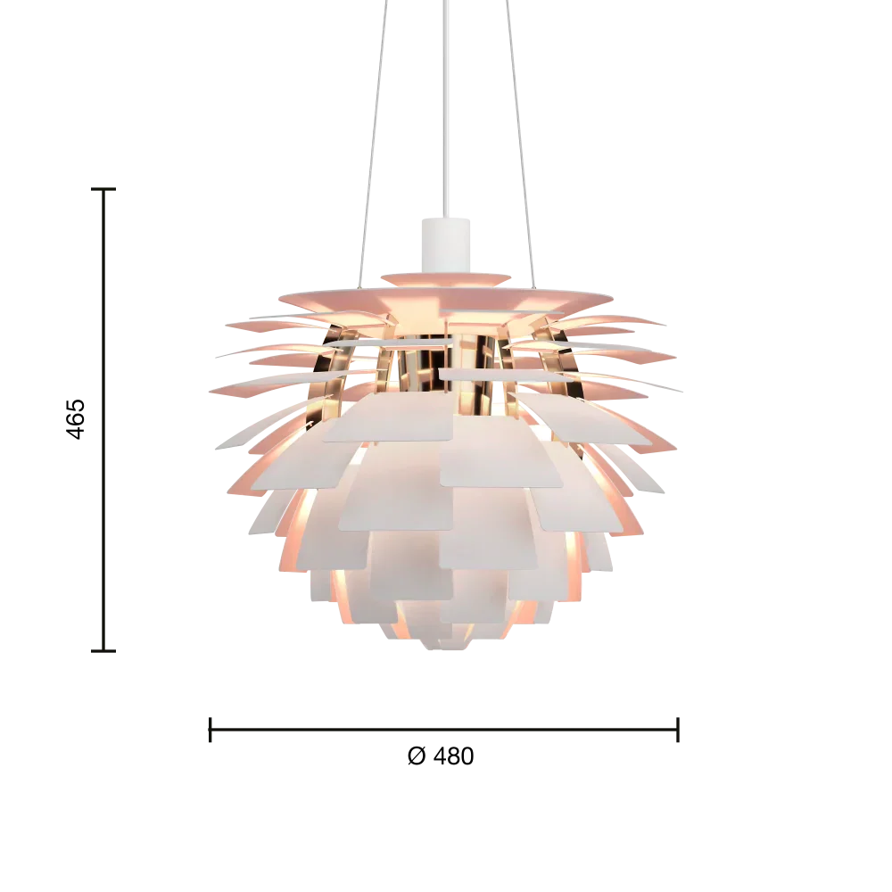 PH Artichoke Anniversary Ø48 Matt Vit / Pale Rose – Visningsmodell (begränsat antal)