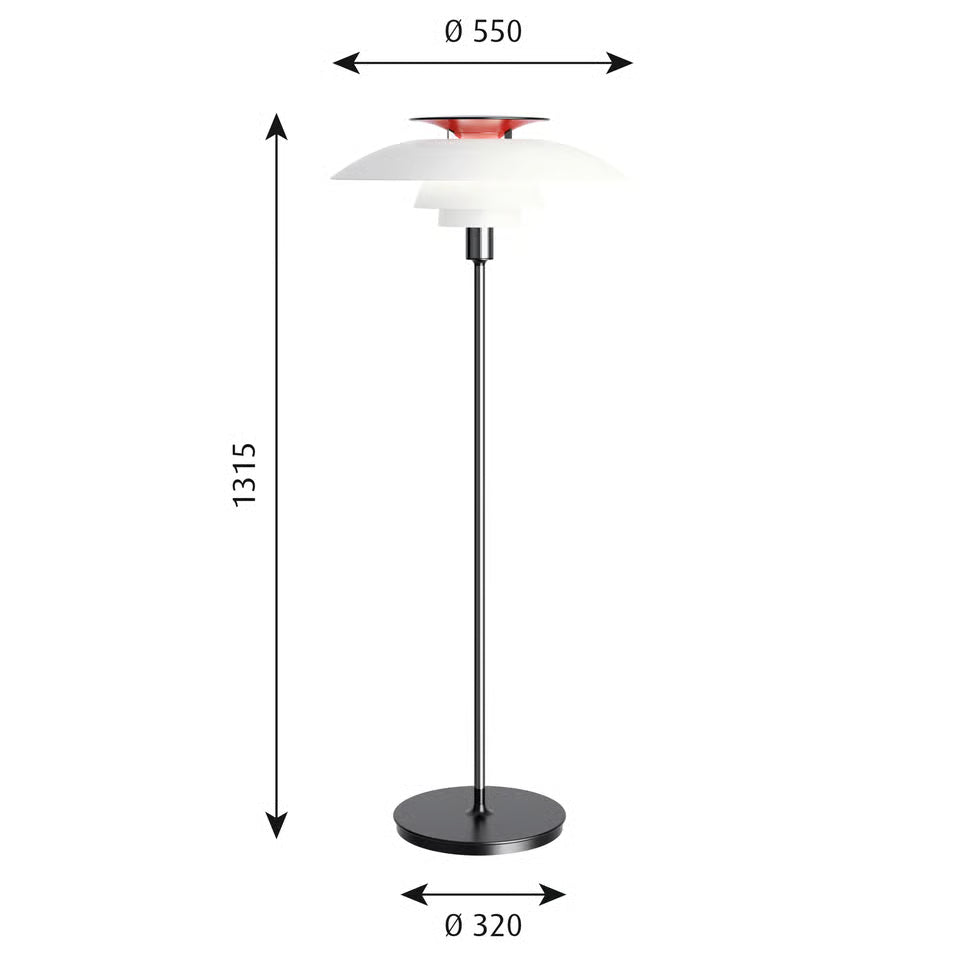 Louis Poulsen PH 80 Golvlampa Opal – Visningsmodell