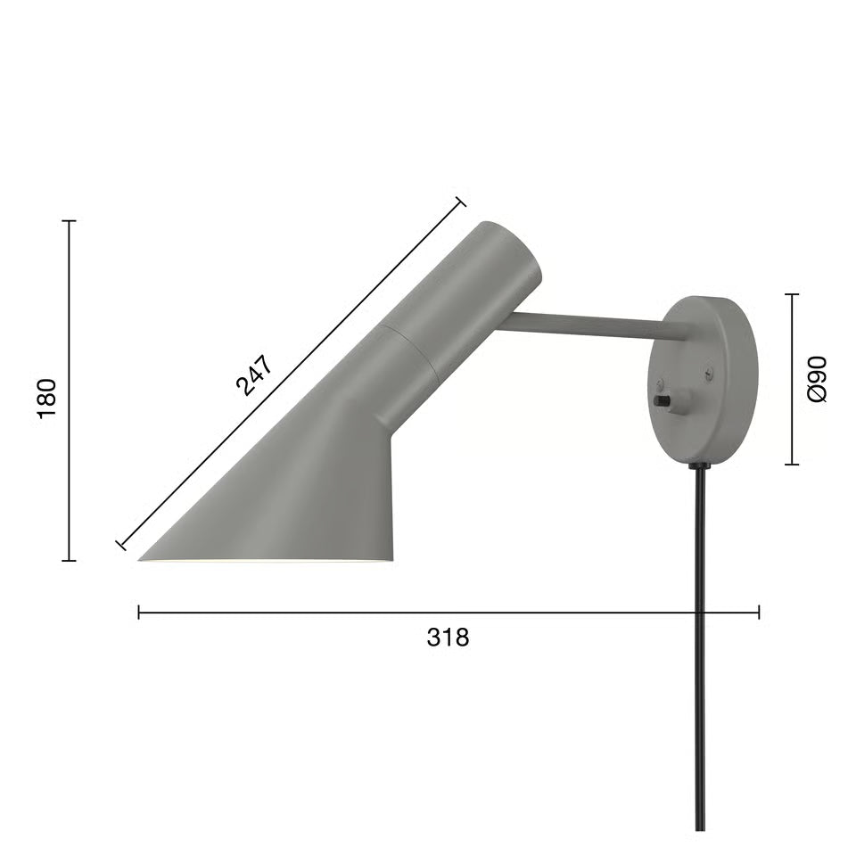 Louis Poulsen AJ Vägglampa Ljusgrå – Visningsmodell